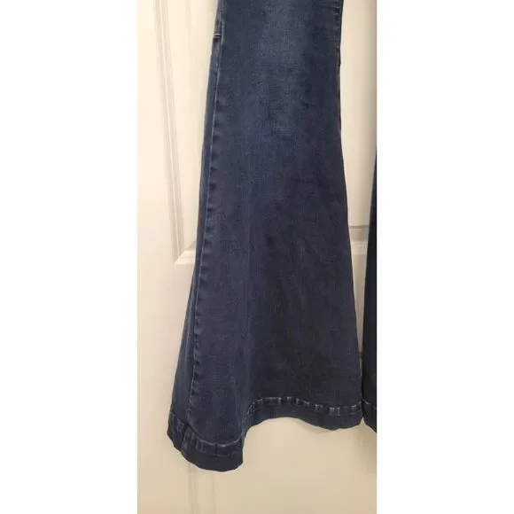 Free People Super Flare Bell Bottom Maddox Jeans 70s Boho Denim Pants Sz. 28 - Picture 4 of 12